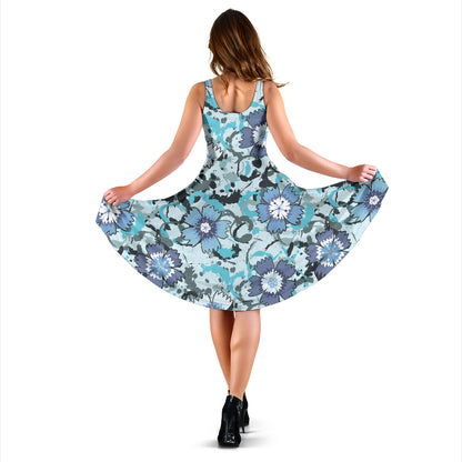 Carnations Pattern Print Design CN04 Midi Dress