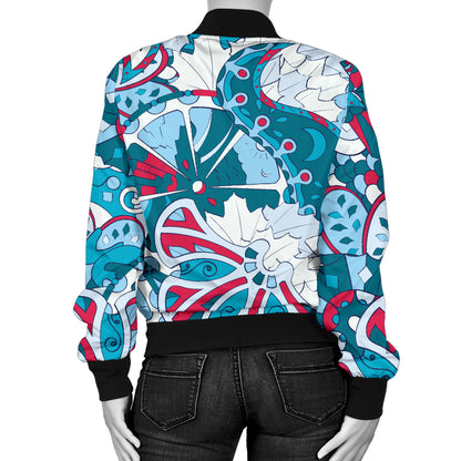 Funky Retro Pattern Print Design A05 Women's Bomber Jacket