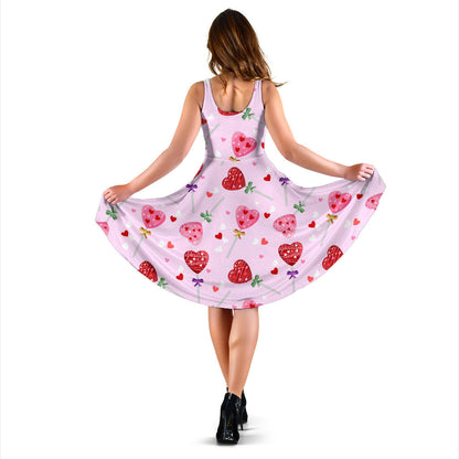 Lollipop Pattern Print Design LL07 Midi Dress