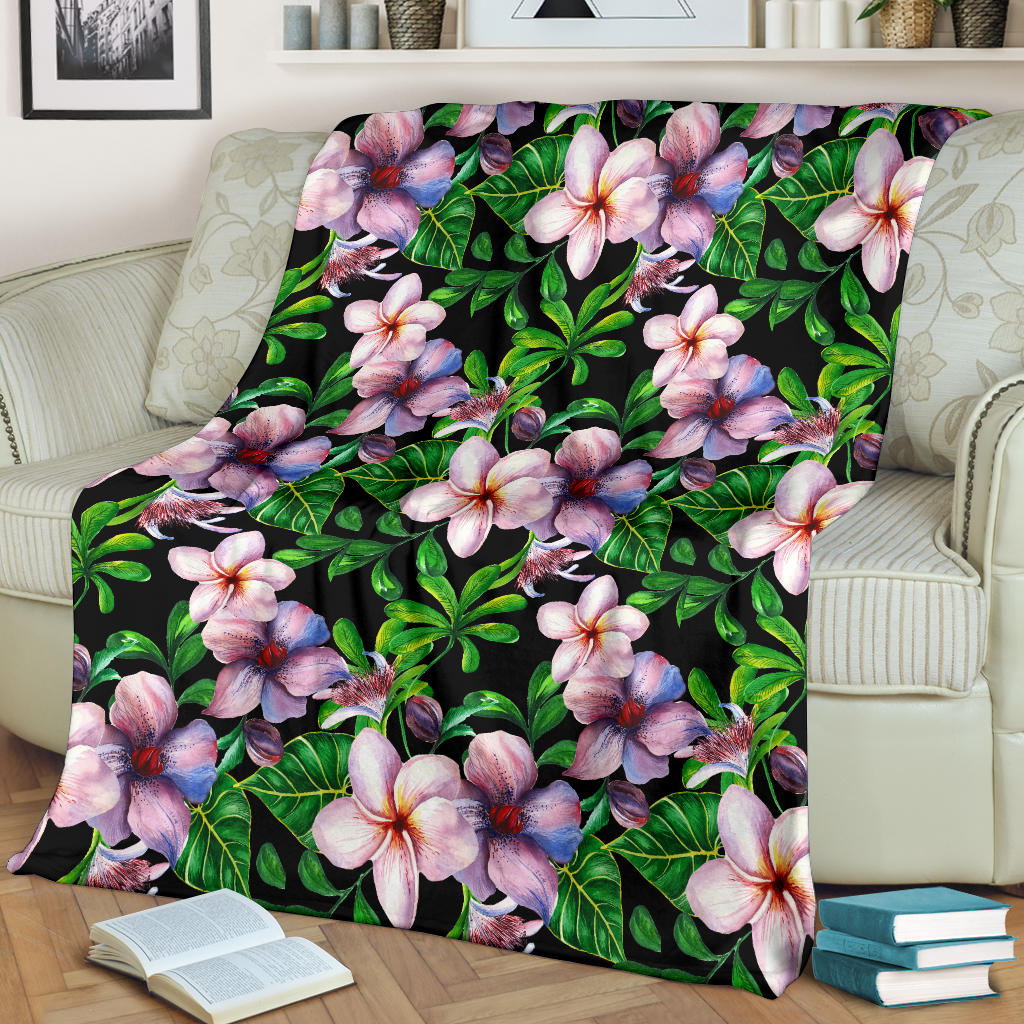 Plumeria Pattern Print Design PM01 Fleece Blanket