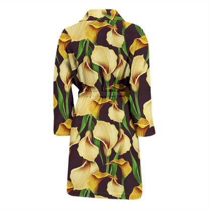 Lily Pattern Print Design LY013 Men Bathrobe