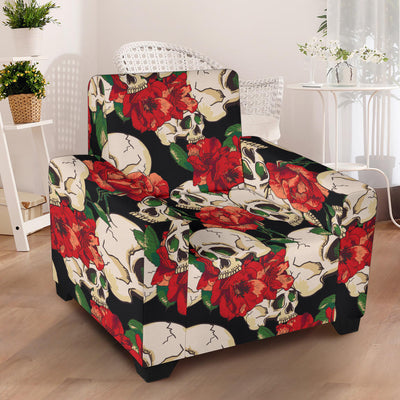 Skull Red Rose Armchair Slipcover