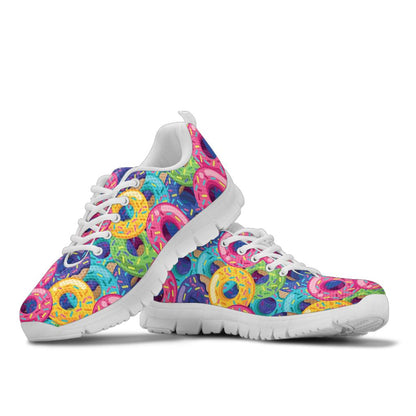 Donut Pattern Print Design DN010 Sneakers White Bottom Shoes