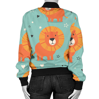 Lion Baby Pattern Print Design 03 Women's Bomber Jacket