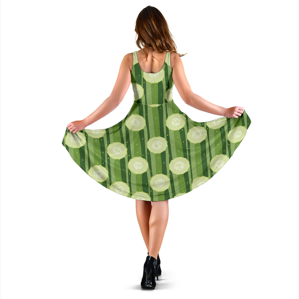 Cucumber Pattern Print Design CC03 Midi Dress