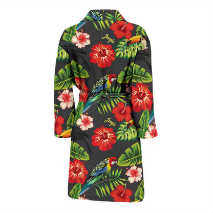 Tropical Flower Pattern Print Design TF04 Men Bathrobe