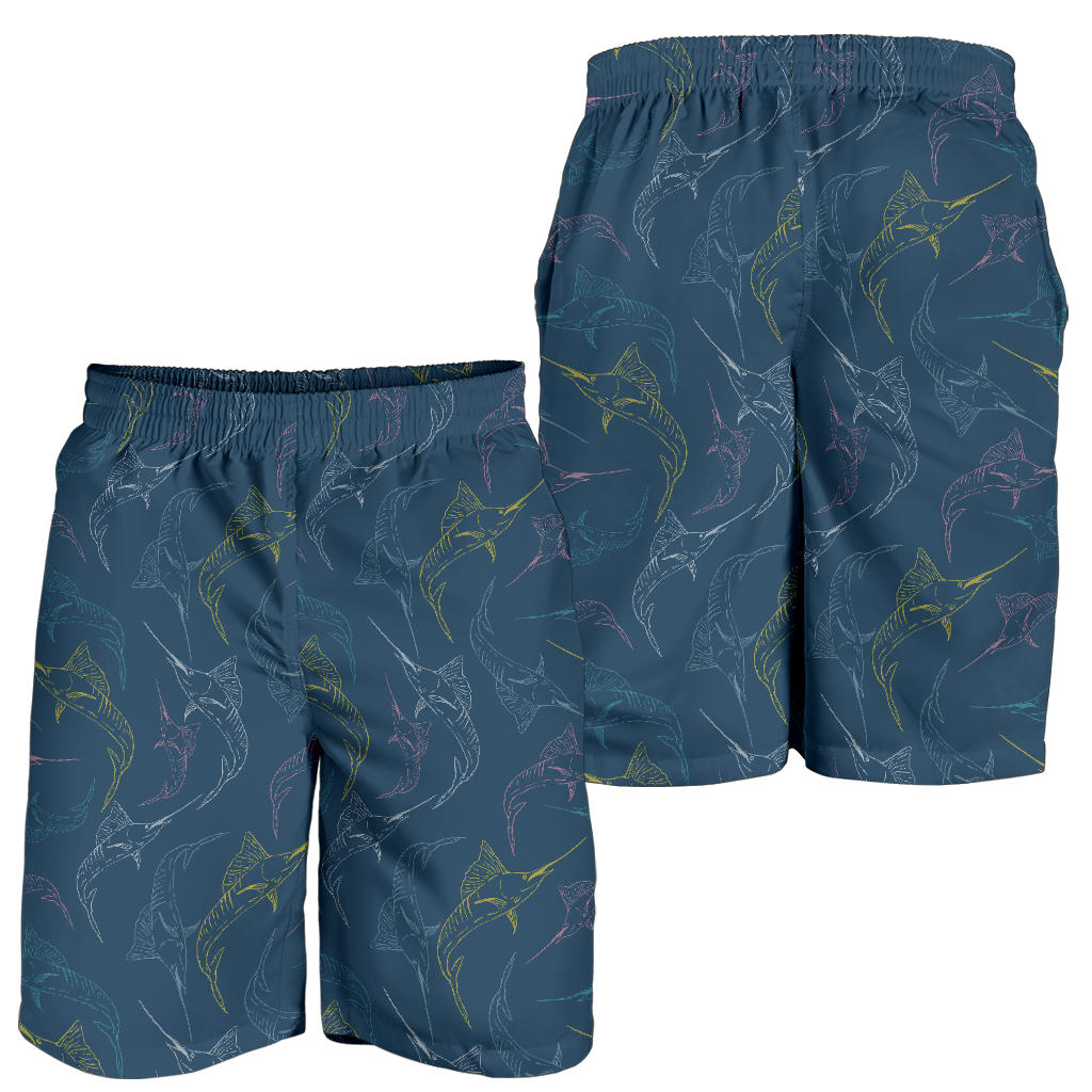 Swordfish Pattern Print Design 02 Mens Shorts