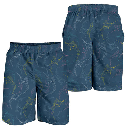 Swordfish Pattern Print Design 02 Mens Shorts
