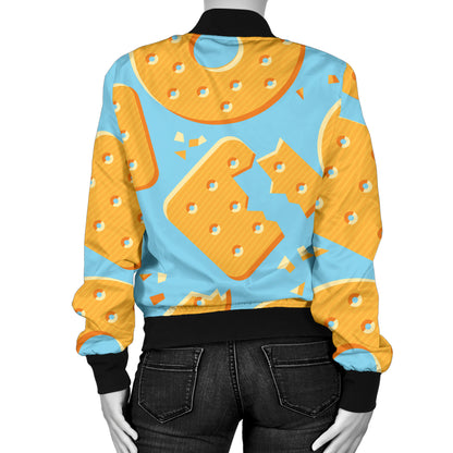 Cracker Pattern Print Design 02 Women's Bomber Jacket