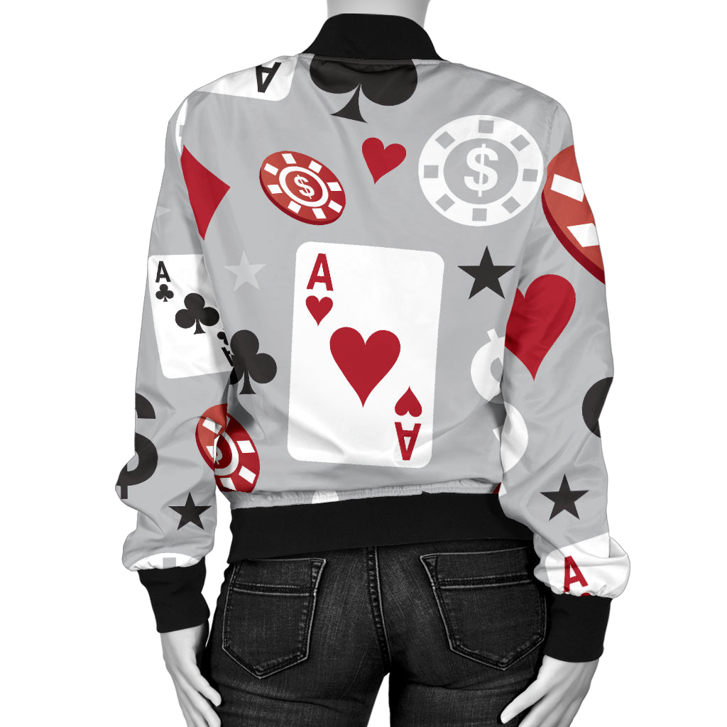 Casino Pattern Print Design 01 Women's Bomber Jacket
