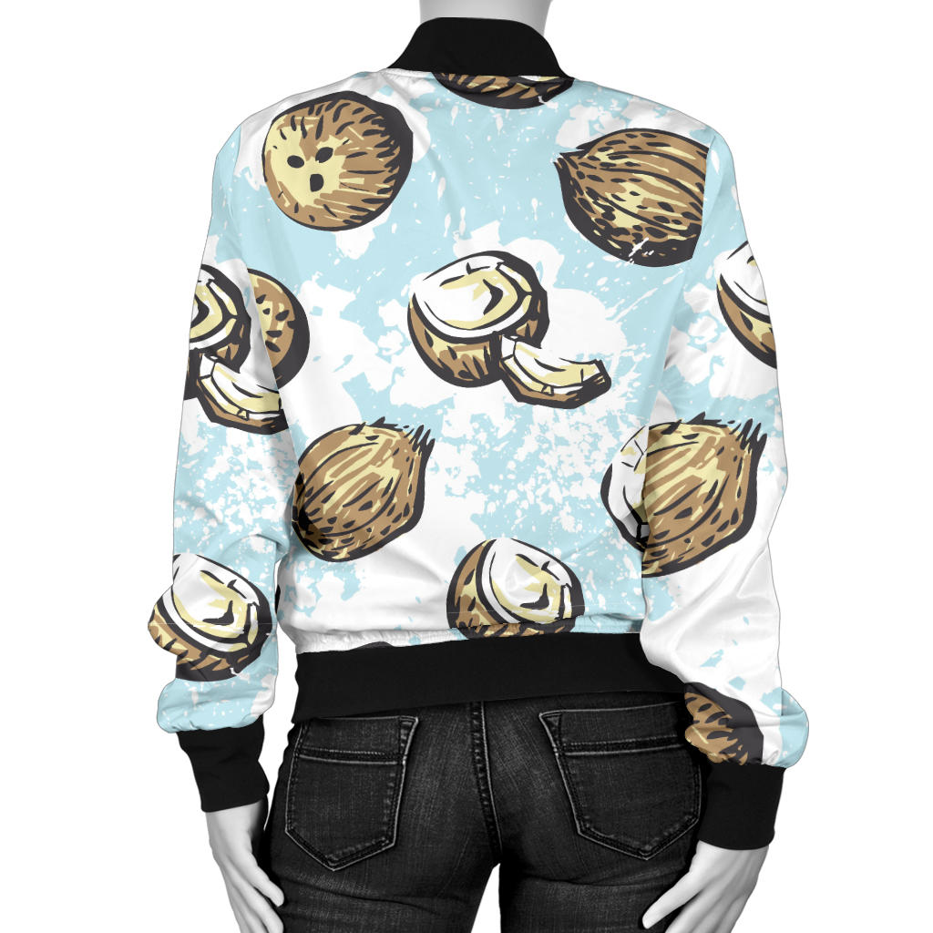 Coconut Pattern Print Design CN01 Women Bomber Jacket