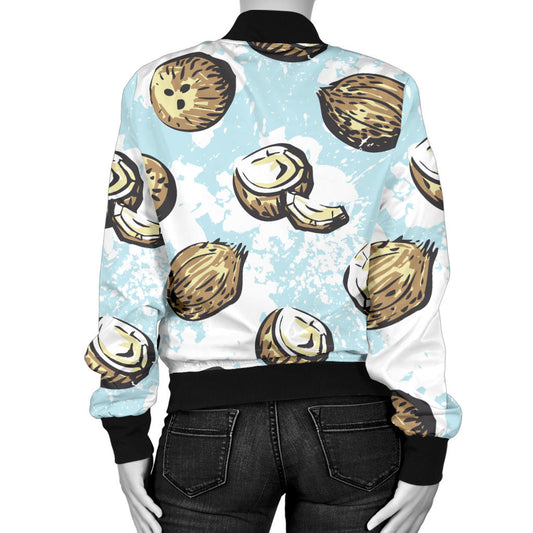 Coconut Pattern Print Design CN01 Women Bomber Jacket