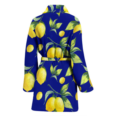 Lemon Pattern Print Design LM06 Women Bathrobe