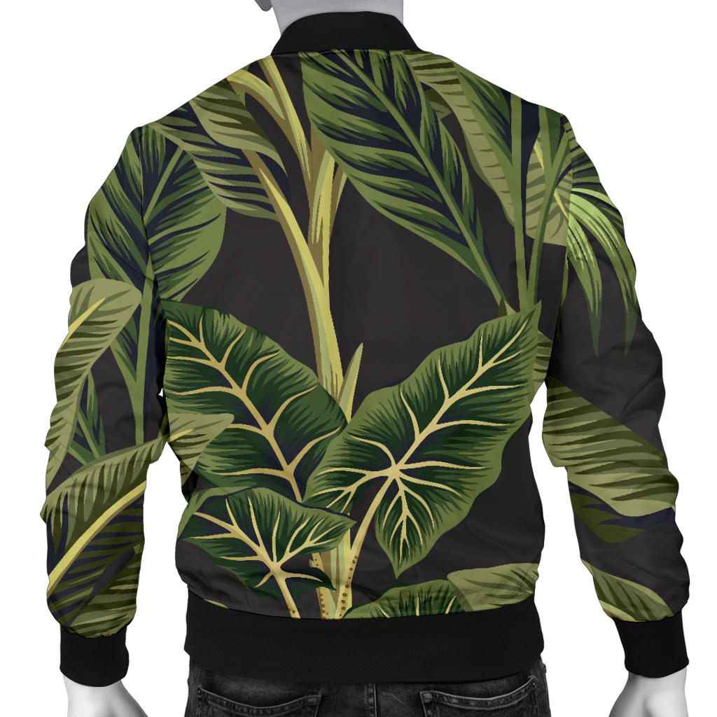 Banana Leaf Pattern Print Design BL04 Men Bomber Jacket