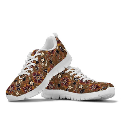 Hawaiian Themed Pattern Print Design H01 Sneakers White Bottom Shoes