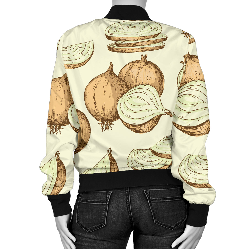 Onion Pattern Print Design A02 Women's Bomber Jacket