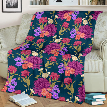 Dahlia Pattern Print Design DH01 Fleece Blanket