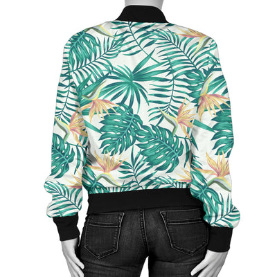 Bird Of Paradise Pattern Print Design 05 Women's Bomber Jacket