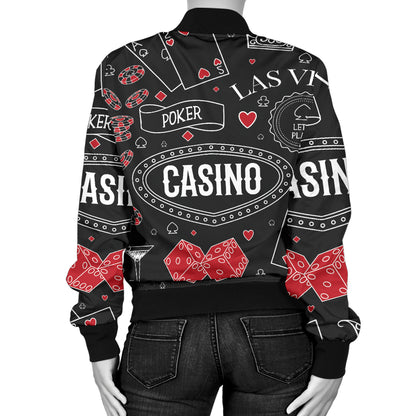 Casino Pattern Print Design 04 Women's Bomber Jacket