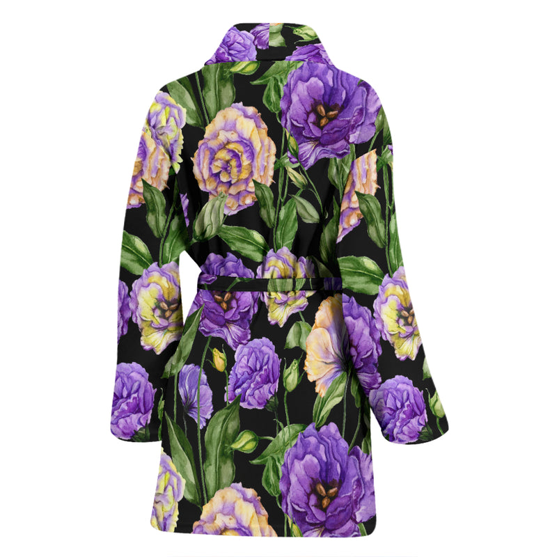 Lisianthus Pattern Print Design LT02 Women Bathrobe