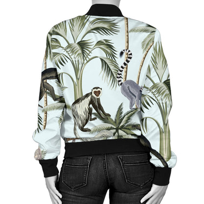 Rainforest Pattern Print Design RF04 Women Bomber Jacket