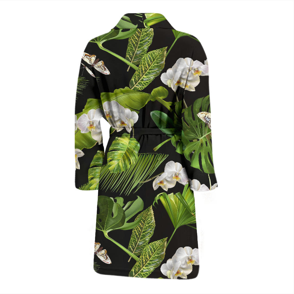 Tropical Flower Pattern Print Design TF026 Men Bathrobe