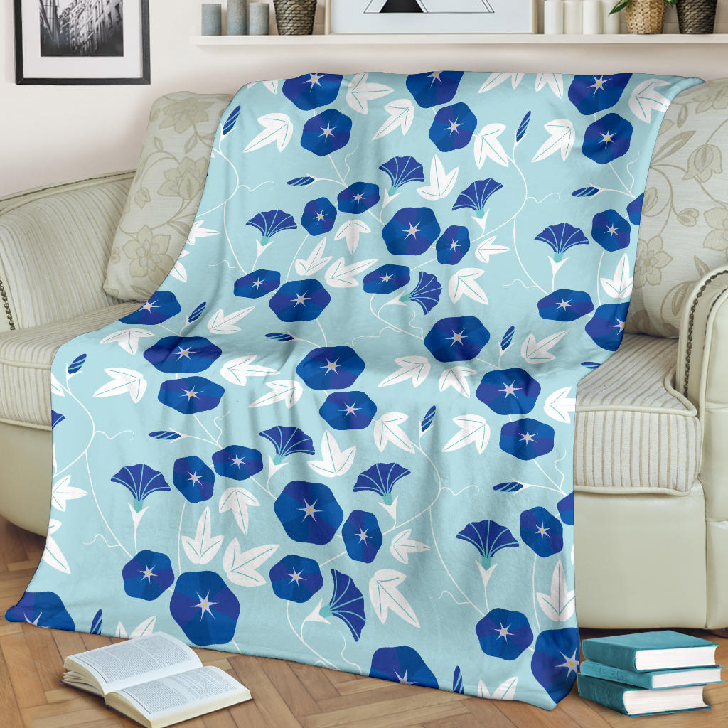 Morning Glory Pattern Print Design MG07 Fleece Blanket