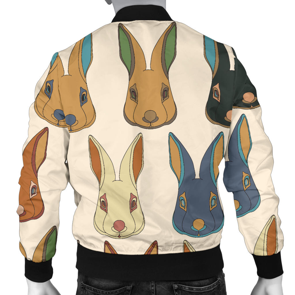 Rabbit Pattern Print Design RB04 Men Bomber Jacket