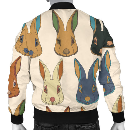Rabbit Pattern Print Design RB04 Men Bomber Jacket
