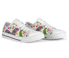 Butterfly Colorful Indian Style White Bottom Low Top Shoes