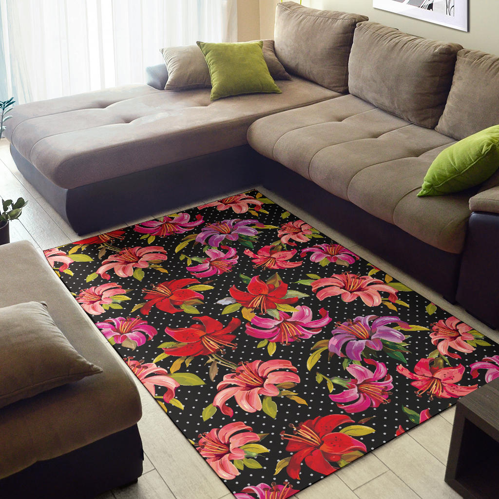 Lily Pattern Print Design LY012 Area Rugs