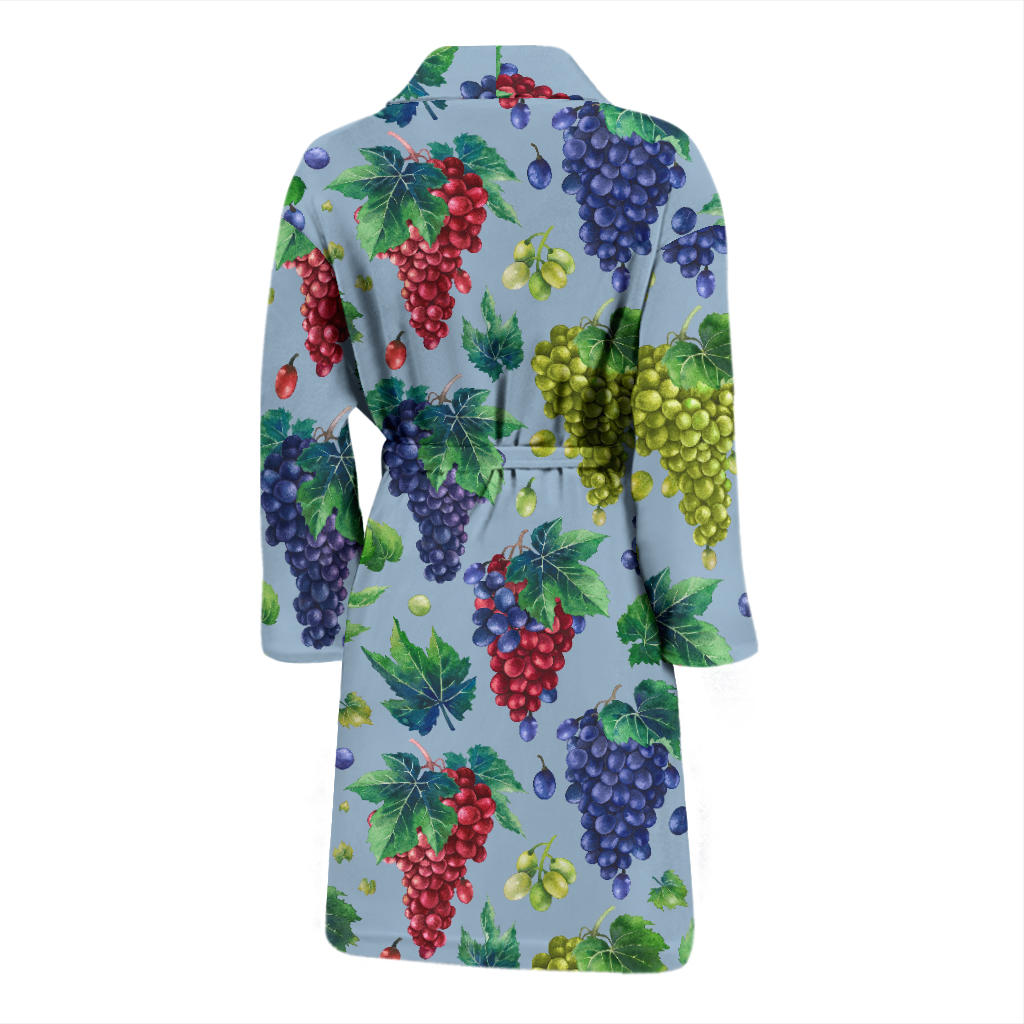 Grape Pattern Print Design GP06 Men Bathrobe
