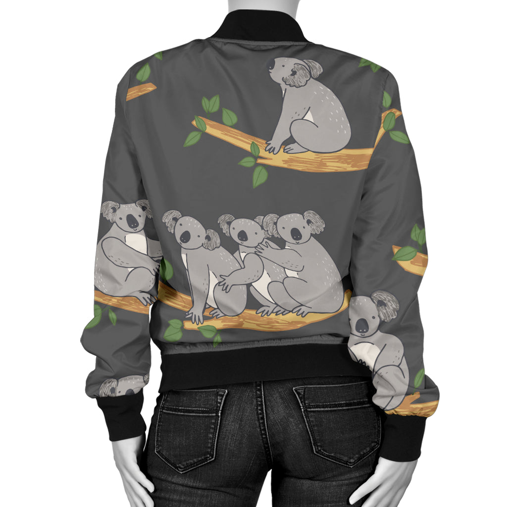 Koala Pattern Print Design 07 Women's Bomber Jacket