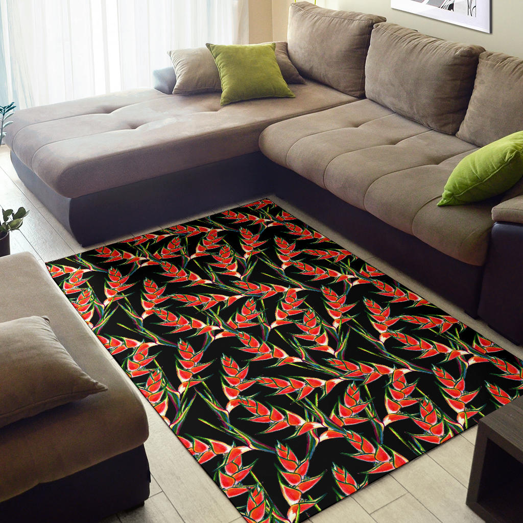 Heliconia Pattern Print Design HL010 Area Rugs