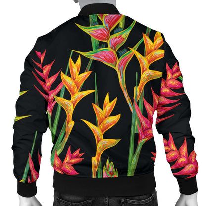 Heliconia Pattern Print Design HL01 Men Bomber Jacket