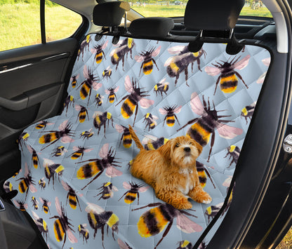 Bee Pattern Print Design BEE08 Rear Dog  Seat Cover