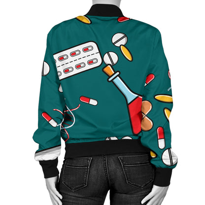Nurse Pattern Print Design A05 Women's Bomber Jacket