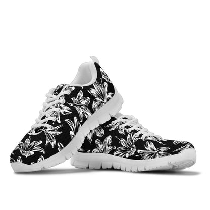 Amaryllis Pattern Print Design AL04 Sneakers White Bottom Shoes
