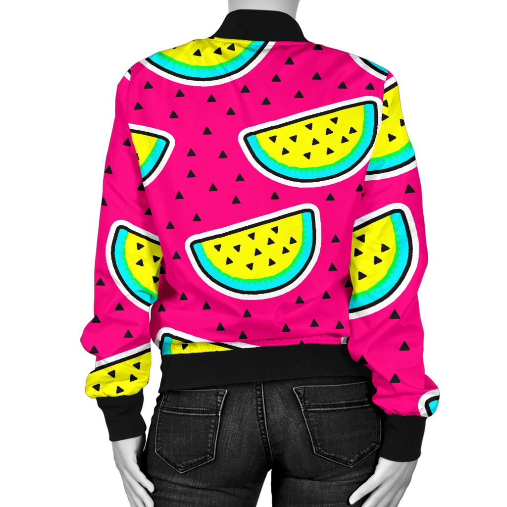 Watermelon Pattern Print Design WM04 Women Bomber Jacket