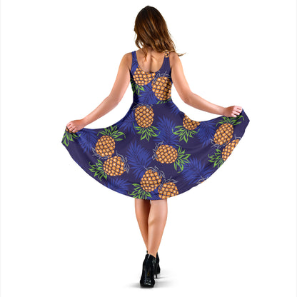 Pineapple Pattern Print Design PP02 Midi Dress