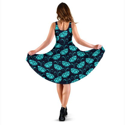 Carnations Pattern Print Design CN06 Midi Dress