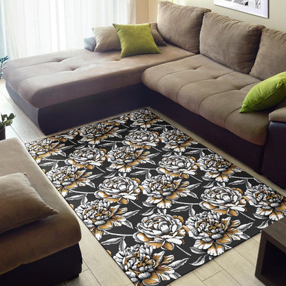 Peony Pattern Print Design PE06 Area Rugs