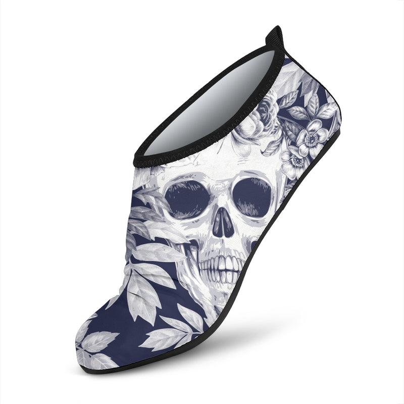 Skull Floral Beautiful Aqua Water Shoes