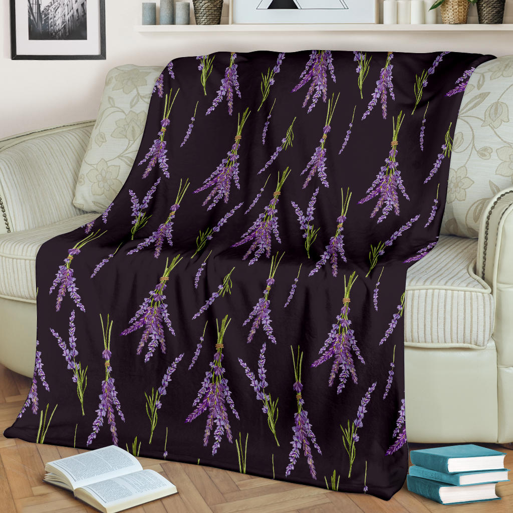Lavender Pattern Print Design LV05 Fleece Blanket