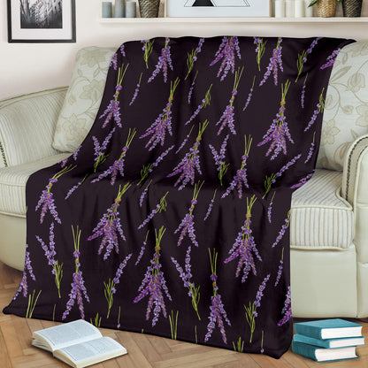 Lavender Pattern Print Design LV05 Fleece Blanket