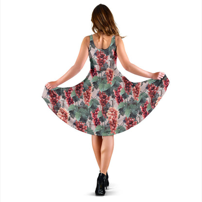 Grape Pattern Print Design GP01 Midi Dress