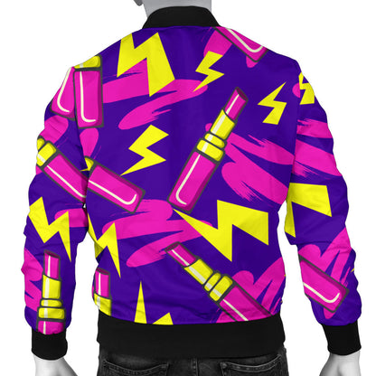Lipstick Pattern Print Design LT04 Men Bomber Jacket