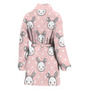 Rabbit Pattern Print Design RB02 Women Bathrobe