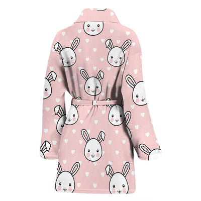 Rabbit Pattern Print Design RB02 Women Bathrobe