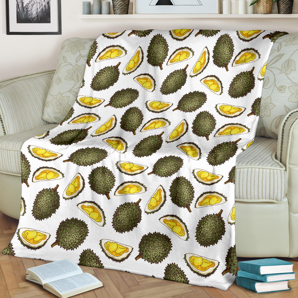 Durian Pattern Print Design DR03 Fleece Blanket